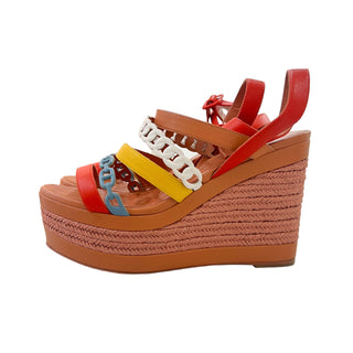 Hermès Wedges Amalfi Strappy Multicolour Wedges