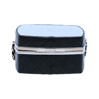Chanel Black Quilted Lambskin & Mirrored Plexiglass Cube Vanity Bag PHW