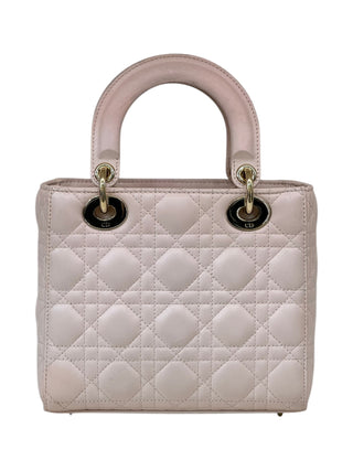 Christian Dior Baby Pink Lambskin Cannage Small Lady Dior Bag