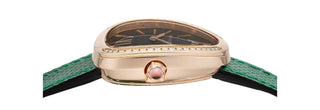 Bvlgari Diamond Serpenti 18K Rose Gold Double Spiral Green Lizard Strap