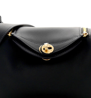 Hermès Mini Lindy 20 Noir Swift Leather With GHW