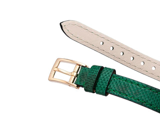 Bvlgari Diamond Serpenti 18K Rose Gold Double Spiral Green Lizard Strap