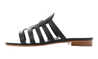 Hermes Black Calfskin Camelia Sandals