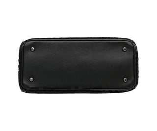 Christian Dior Black & Silver Metallic Tweed Small Lady Dior Bag