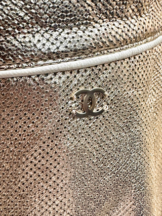 Chanel Gold Metallic Wide Leg Trousers