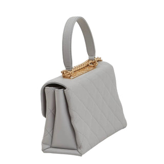 Chanel Grey Lambskin Leather Ghw Treddy CC Trendy Bag