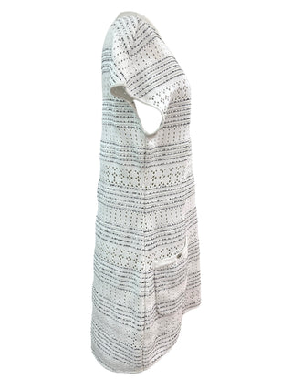 Chanel White Scalloped Eyelet Lace Dress With Pockets