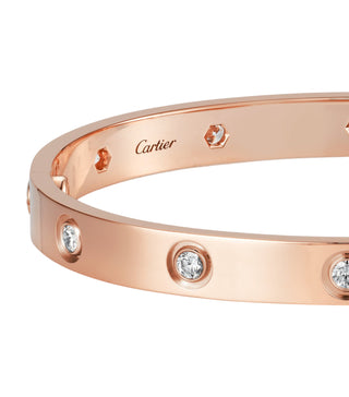 Cartier Love 18ct Rose Gold & 10 Brilliant-Cut Diamond Bracelet