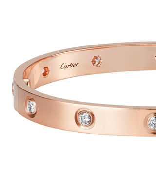 Cartier Love 18ct Rose Gold & 10 Brilliant-Cut Diamond Bracelet
