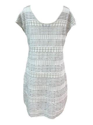 Chanel White Scalloped Eyelet Lace Dress With Pockets