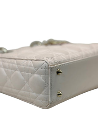 Christian Dior Baby Pink Lambskin Cannage Small Lady Dior Bag