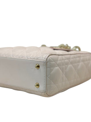 Christian Dior Baby Pink Lambskin Cannage Small Lady Dior Bag