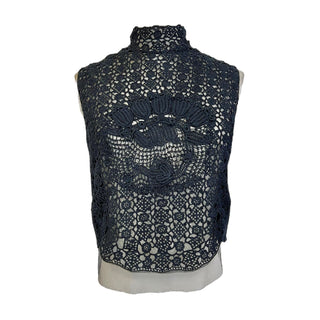 Christian Dior Black Crochet Lace Crop Top & Trousers 2 Pieces Set