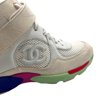 Chanel Ankle Strap Cloth White Trainers