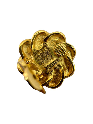 Chanel Gold Twist Pearl Clip-On Earrings