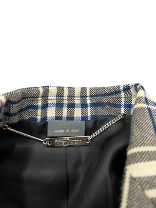 Alexander Mcqueen Wool Grey Sequinned Blazer & Skirt Set