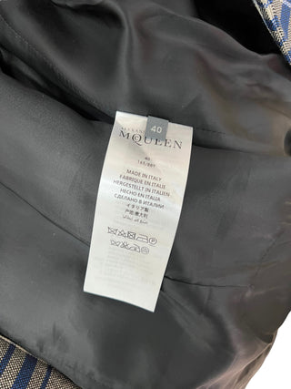 Alexander Mcqueen Wool Grey Sequinned Blazer & Skirt Set