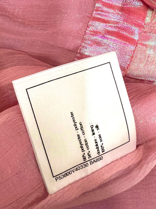 Chanel Chrome Pink Long Dress With Bow Detail