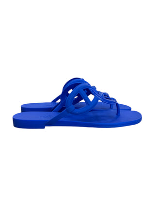 Hermes Electric Blue Aloha Jelly Sandals