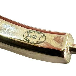 Chanel Gold & Pink Hoop Ribbon Coco Mark Collar Stone Logo Earrings