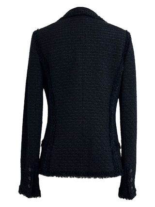 Chanel Black La Parisienne Fringed Tweed Blazer