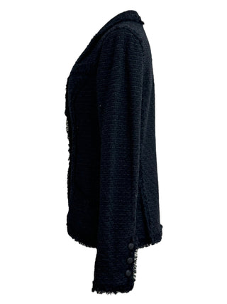 Chanel Black La Parisienne Fringed Tweed Blazer