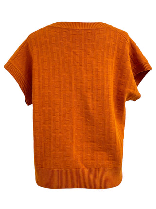 Hermès Orange Solar Weave H Monogram Top