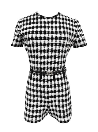 Alaïa Checked Jacquard Playsuit