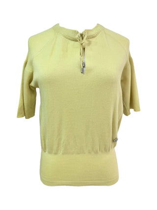 Louis Vuitton Light Yellow Knit Short Sleeves Top