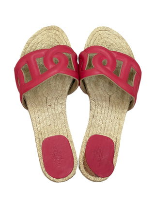 Hermes Rosa Framboise Nappa Famosa Espadrille Sandals