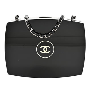Chanel Black Plexiglass Compact Box Clutch Bag