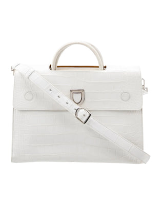 Christian Dior White Alligator Large Diorever Bag