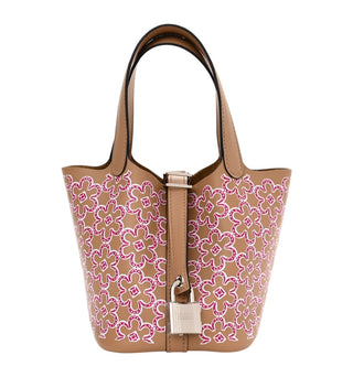 Hermès Chai & Rose Swift Micro Lucky Daisy Picotin Bag