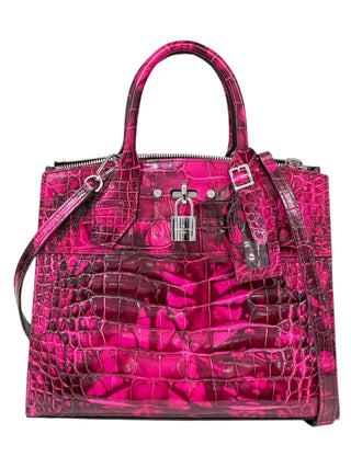 Louis Vuitton Fuchsia Inferno City Streamer PM Crocodilian Brilliant Bag