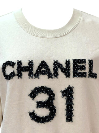Chanel Ivory 31 Rue Cambon Camellia Embellished Sweatshirt