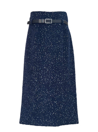 Chanel Étoile Nuit Midnight Tweed Skirt With Belt