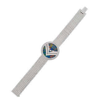 Louis Vuitton Opal And Diamond Pavé Wristwatch