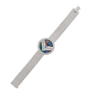 Louis Vuitton Opal And Diamond Pavé Wristwatch