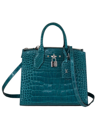 Louis Vuitton Green Inferno City Streamer PM Crocodilian Brilliant Bag