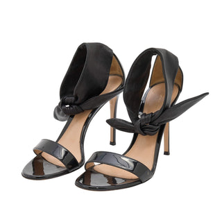 Gianvito Rossi Black Patent Leather Ankle Cuff Sandals