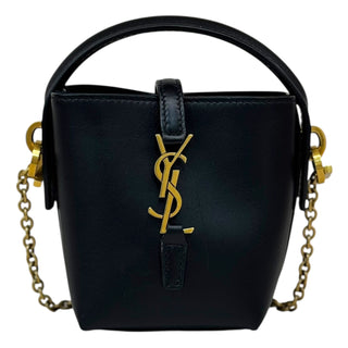 Yves Saint Laurent Black Mini Le 37 Bucket Bag With Gold-Tone Hardware