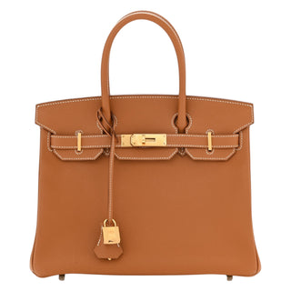 Hermes Birkin 30 Retourne Gold Epsom Leather With Gold Hardware