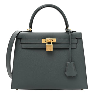 Hermès Kelly 25 Sellier Vert Amande Epsom Leather With Gold Hardware
