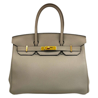 Hermes Birkin 30 Gris Tourterelle Togo Leather With Gold Hardware