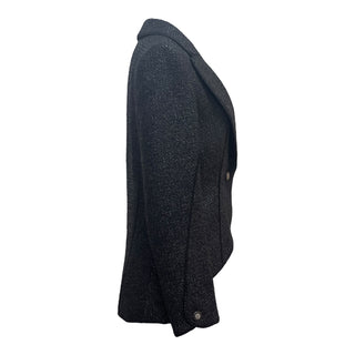 Chanel Black Tweed Asymmetric Hem Tailored Blazer
