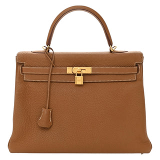 Hermès Kelly 35 Togo Leather In Gold With Gold Hardware