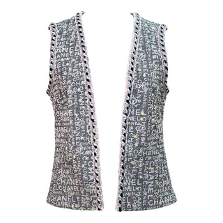 Chanel Grey Denim Sequin Vest Jacket