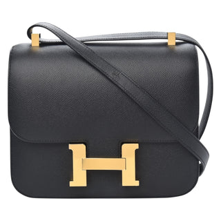 Hermes Black Constance 24 In Epsom Leather With Gold Hardware