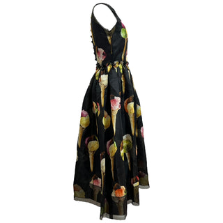 Dolce & Gabbana Multicolor Ice Cream Print Sleeveless Midi Dress