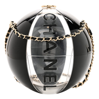 Chanel Black Plexiglass Coco Beach Ball Minaudière Clutch Bag
